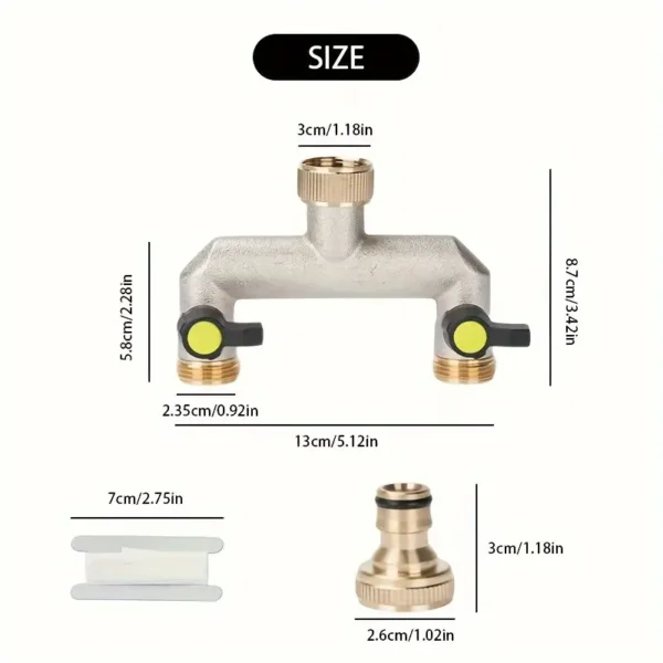 Brass 2-Way Garden Water Distributor