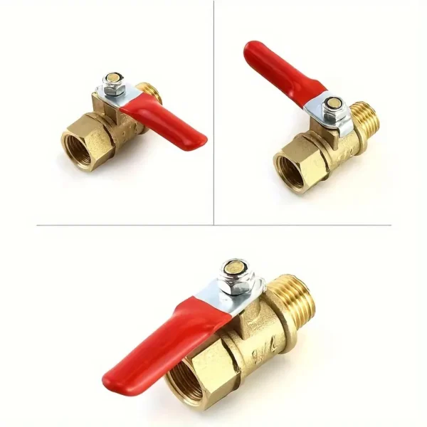 Heavy Duty Brass Ball Valve Shut Off - 1/4" NPT Male