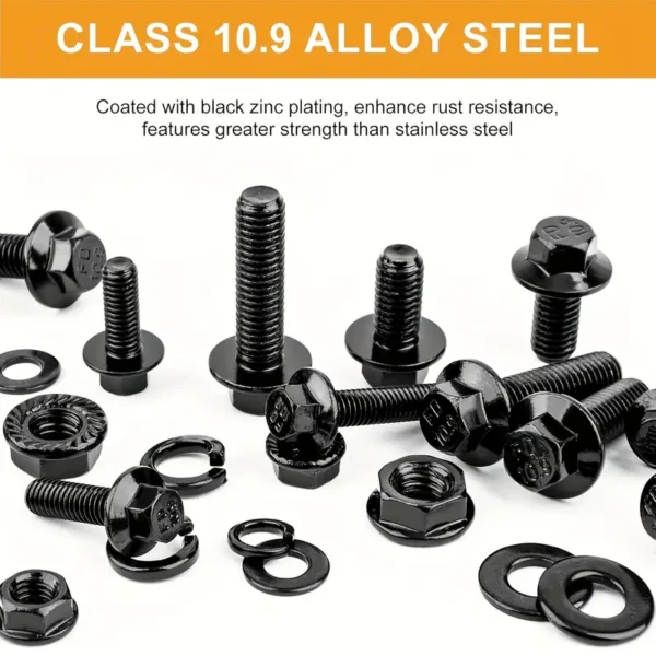 7a2328ca-c159-49f6-84d5-d1e30366f1d1 252pcs Flange Hex Head Bolt Nut Washer Kit