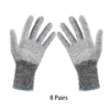 8 Pairs of 5th Level Cut-Resistant Safety Gloves