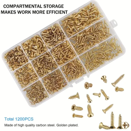 1200pcs Self-Tapping Screws Assortment Set